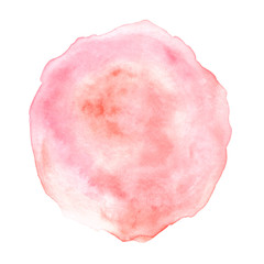 abstract watercolor round brush strokes on white background
