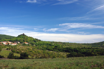 Fototapeta na wymiar Landscape of the Czech Central Mountains