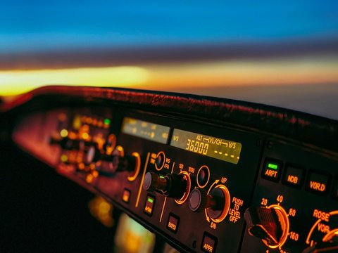 Cockpit at sunset