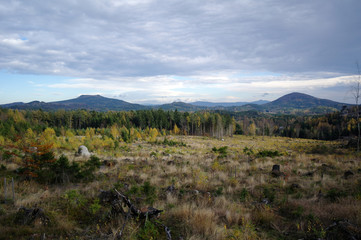 Glade in autumn Lusatian mountains