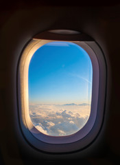 view from airplane cabin window