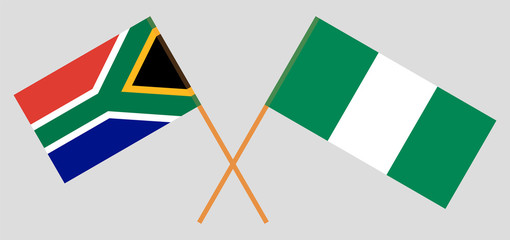 Crossed flags of Nigeria and the RSA. Official colors