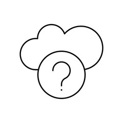 Cloud computing, question mark, SEO icon. Simple line, outline vector elements of commerce icons for ui and ux, website or mobile application