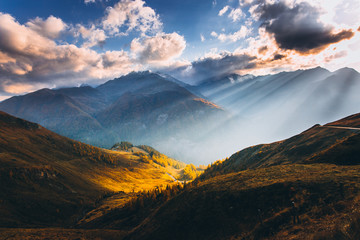 Obraz premium Sunset in the mountains in Austria