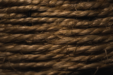 Macro Close up photography of the texture of a Rope