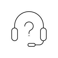 Headset, question mark, SEO icon. Simple line, outline vector elements of commerce icons for ui and ux, website or mobile application