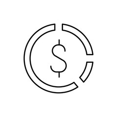Pie chart, dollar, SEO icon. Simple line, outline vector elements of commerce icons for ui and ux, website or mobile application