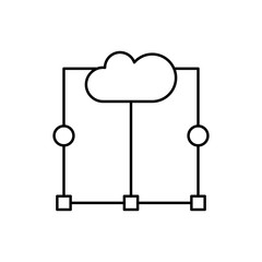 Cloud computing, circles, SEO icon. Simple line, outline vector elements of commerce icons for ui and ux, website or mobile application