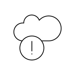 Cloud computing, exclamation mark icon. Simple line, outline vector elements of commerce icons for ui and ux, website or mobile application