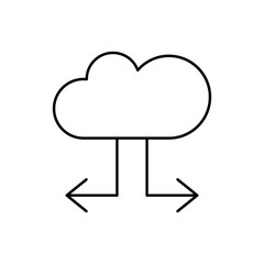 Cloud computing, arrows, SEO icon. Simple line, outline vector elements of commerce icons for ui and ux, website or mobile application
