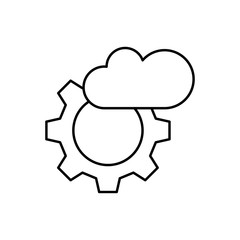 Cloud computing, gear, SEO icon. Simple line, outline vector elements of commerce icons for ui and ux, website or mobile application