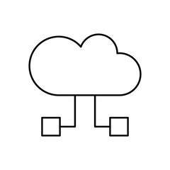 Cloud computing, rectangle, SEO icon. Simple line, outline vector elements of commerce icons for ui and ux, website or mobile application