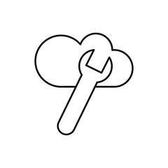 Cloud computing, wrench, SEO icon. Simple line, outline vector elements of commerce icons for ui and ux, website or mobile application