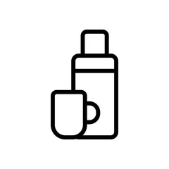 Thermos tea icon vector. Thin line sign. Isolated contour symbol illustration