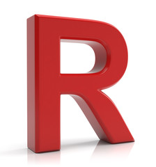 Letter R isolated on white background.