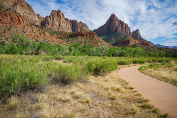 the watchman from parus trail in zion national park, usa