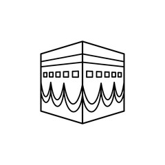 Kaaba building, Islamic icon. Simple line, outline vector religion icons for ui and ux, website or mobile application