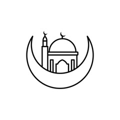 Ramadan, Moon, mosque icon. Simple line, outline vector religion icons for ui and ux, website or mobile application