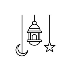 Arabic lantern, Ramadan icon. Simple line, outline vector religion icons for ui and ux, website or mobile application