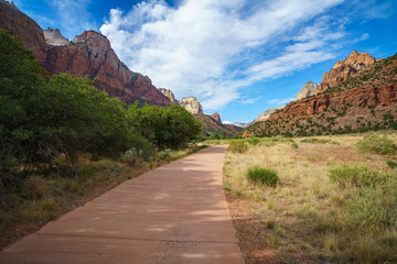 the watchman from parus trail in zion national park, usa