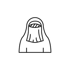 Hijab, veil, woman, Muslim icon. Simple line, outline vector religion icons for ui and ux, website or mobile application