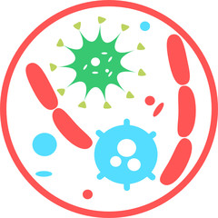 Corona Virus Vector. Bacteria, Microbes and Virus, sign and symbols in flat design health with elements for mobile concepts and web apps. Collection modern infographic logo and pictogram.