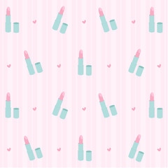 Cute lipstick pattern - vector illustration!