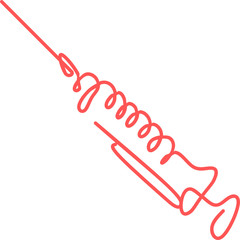 medical syringe, hypodermic needle, Inject needle concept of vaccination, injection. Trendy flat style. vector illustration. Drug dose business concept. Symbol web site design, logo, app, UI.