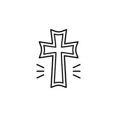 Obraz premium Cross, holy, Christianity icon. Simple line, outline vector religion icons for ui and ux, website or mobile application