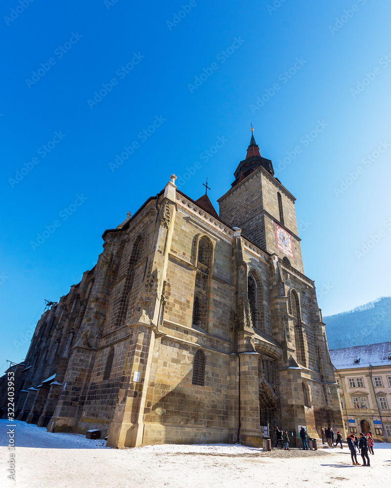 Canvas Prints The Black Church ( Biserica Neagra) in Brasov city, Prahova Valley, Romania