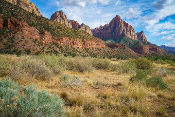 the watchman from parus trail in zion national park, usa