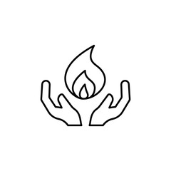 Holy ghost, hands, fire icon. Simple line, outline vector religion icons for ui and ux, website or mobile application