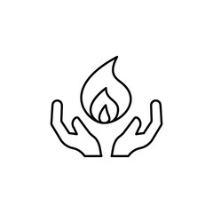 Holy ghost, hands, fire icon. Simple line, outline vector religion icons for ui and ux, website or mobile application