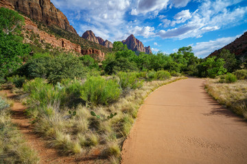 the watchman from parus trail in zion national park, usa
