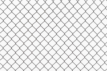Seamless chain link fence on snow background. - Powered by Adobe