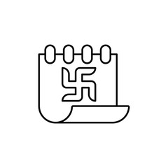 Calendar, Diwali icon. Simple line, outline vector religion icons for ui and ux, website or mobile application