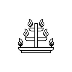 Candelabra, candle, Diwali icon. Simple line, outline vector religion icons for ui and ux, website or mobile application