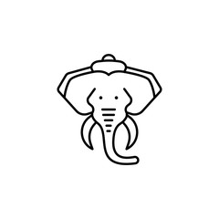 Ganesha, elephant, holy icon. Simple line, outline vector religion icons for ui and ux, website or mobile application