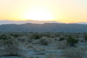 a desert mountain sunset the california sun