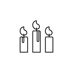 Three candles, Christianity icon. Simple line, outline vector religion icons for ui and ux, website or mobile application