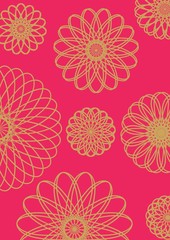 Floral bouquet vector pattern with small and big geometric flowers. Image Illustration