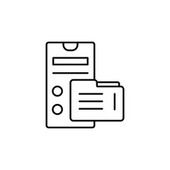 Smartphone file folder icon. Simple line, outline vector of phone application icons for ui and ux, website or mobile application