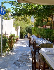 Street Scene in Anafiotika neighbourhood Athens Greece