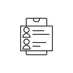 Smartphone contacts icon. Simple line, outline vector of phone application icons for ui and ux, website or mobile application