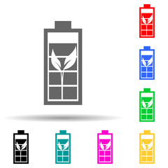 bio battery green multi color style icon. Simple glyph, flat vector of greenpeace icons for ui and ux, website or mobile application