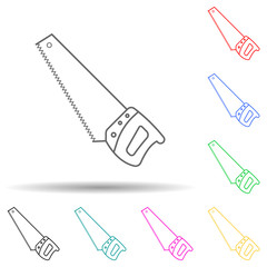 saw multi color style icon. Simple thin line, outline vector of home repair tool icons for ui and ux, website or mobile application