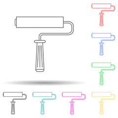 paint roller multi color style icon. Simple thin line, outline vector of home repair tool icons for ui and ux, website or mobile application