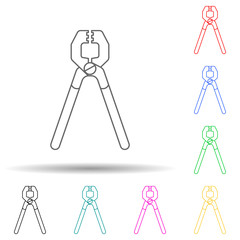 nippers multi color style icon. Simple thin line, outline vector of home repair tool icons for ui and ux, website or mobile application