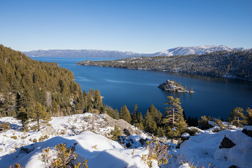 Emerald Bay in Lake Tahoe - top of the hill