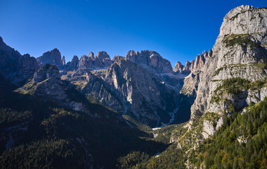 Beautiful view of the Dolomites di Brenta group seen from Molveno